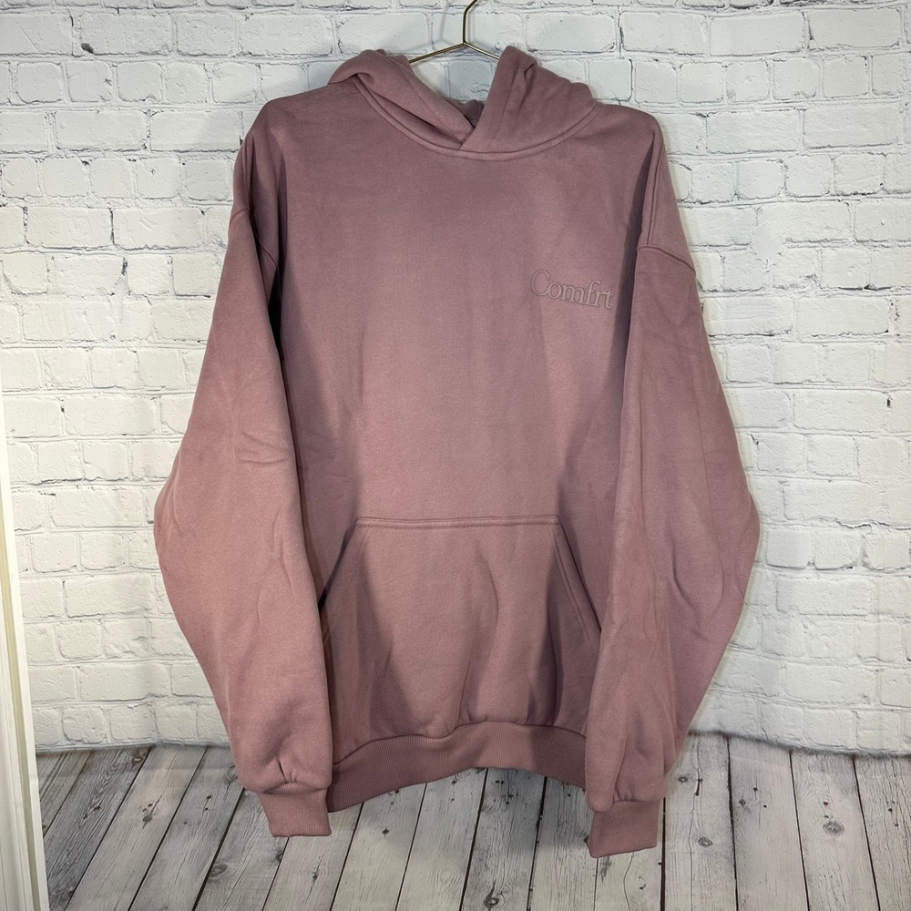 NEW Comfrt Good Days Ahead Hoodie Petal Oversized Fleece Sweatshirt Medium